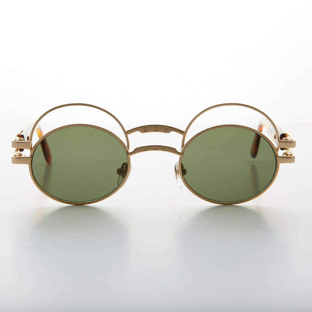 Futuristic Oval Sunglass with Double Eyelid - Ace