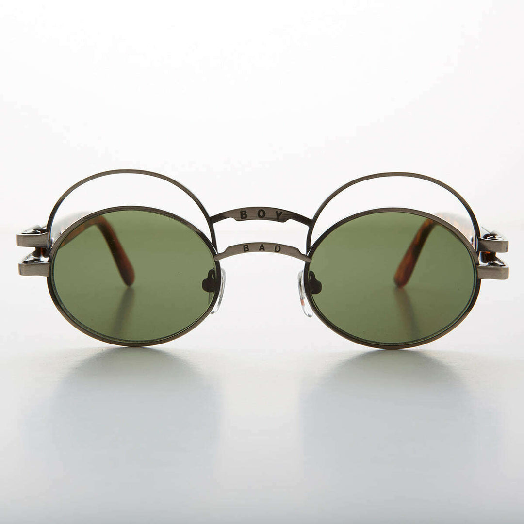 Futuristic Oval Sunglass with Double Eyelid - Ace