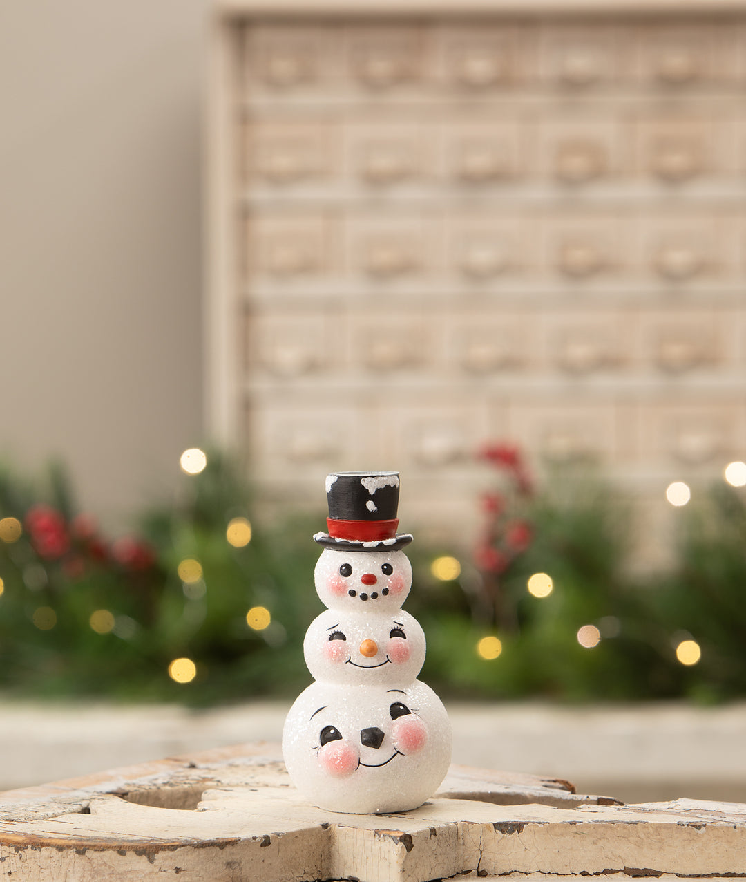 Snowman Stack Candlestick by Bethany Lowe Designs, image 2