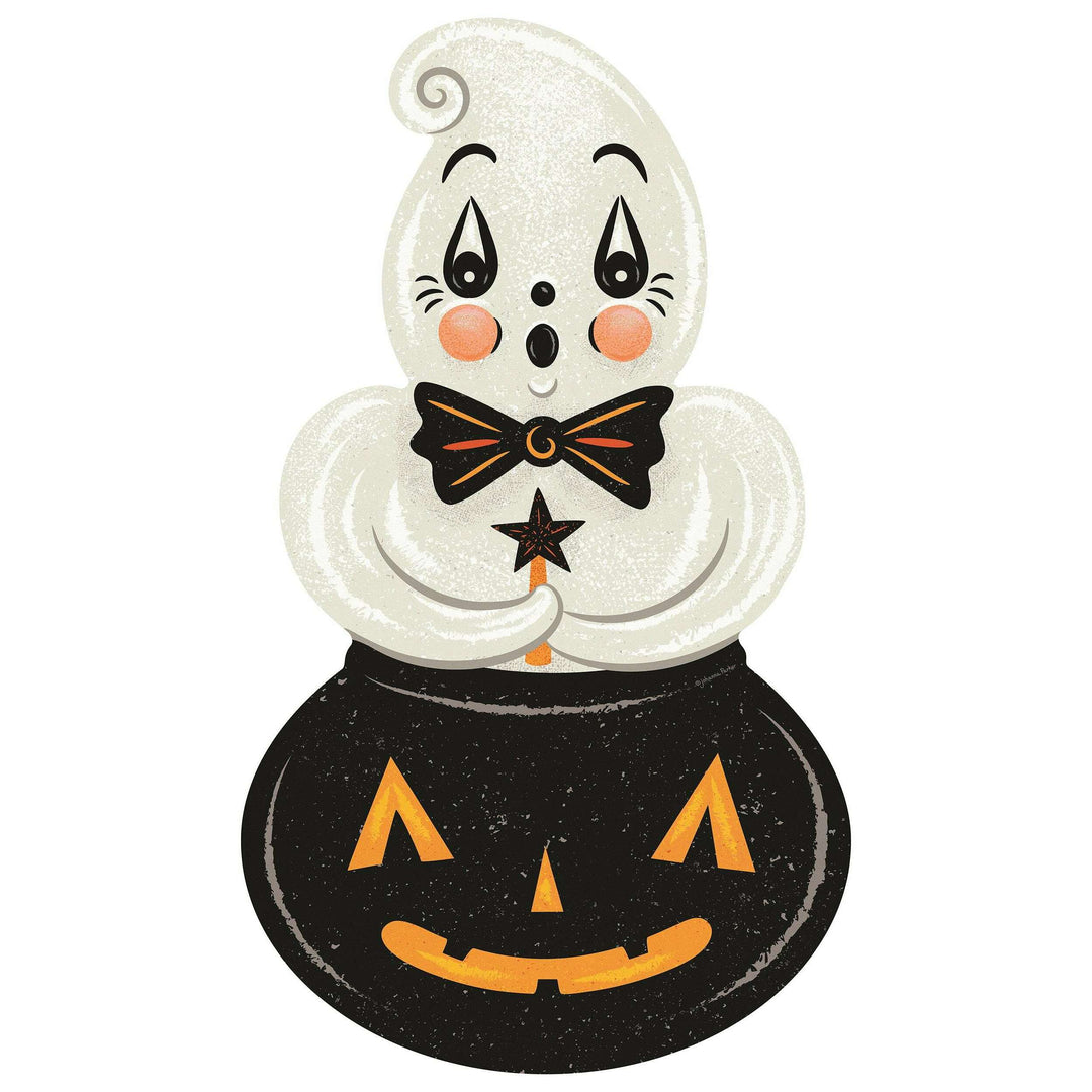 Ghostie in Caudron 56" Die Cut Vinyl Halloween Floor Decor by Johanna Parker