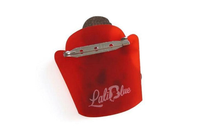 Girl and Cat with Eggnog Brooch by Laliblue - Quirks!