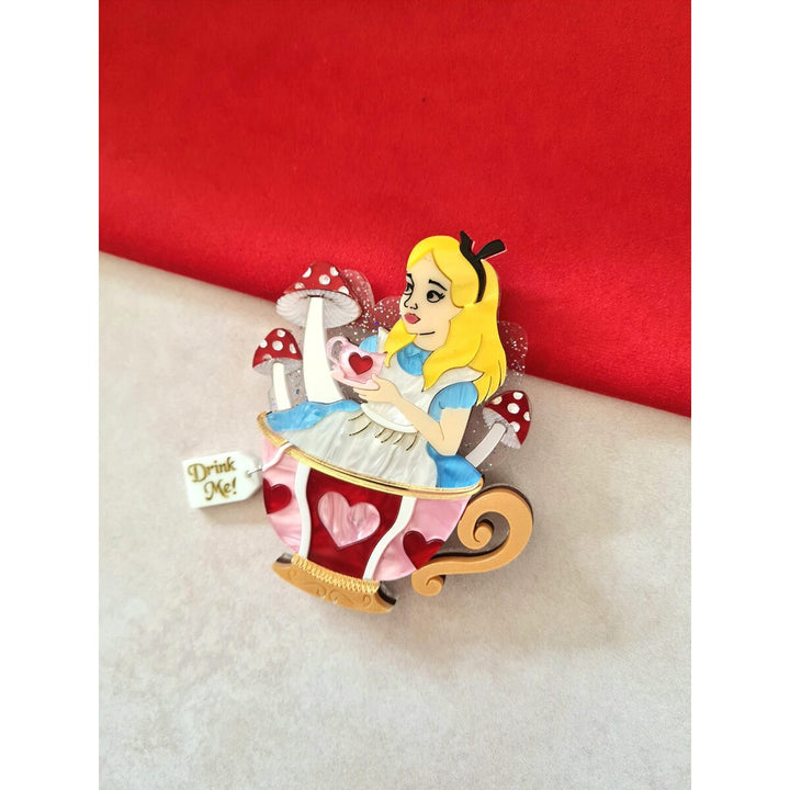 Girl in a teacup brooch or necklace 5