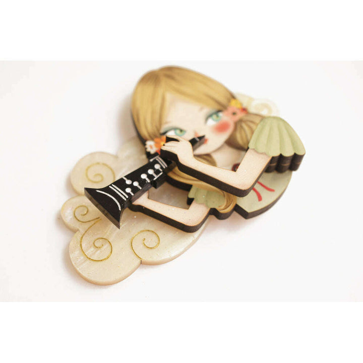 Girl playing the clarinet Brooch by Laliblue 1