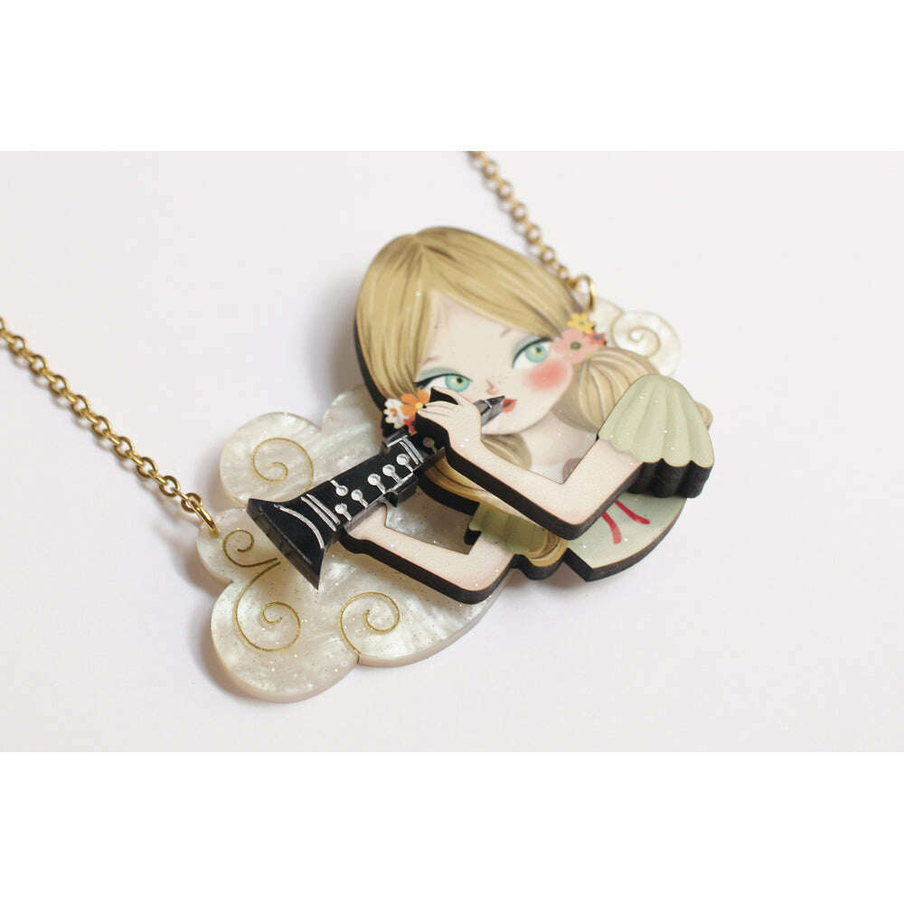 Girl playing the clarinet Necklace by Laliblue 1