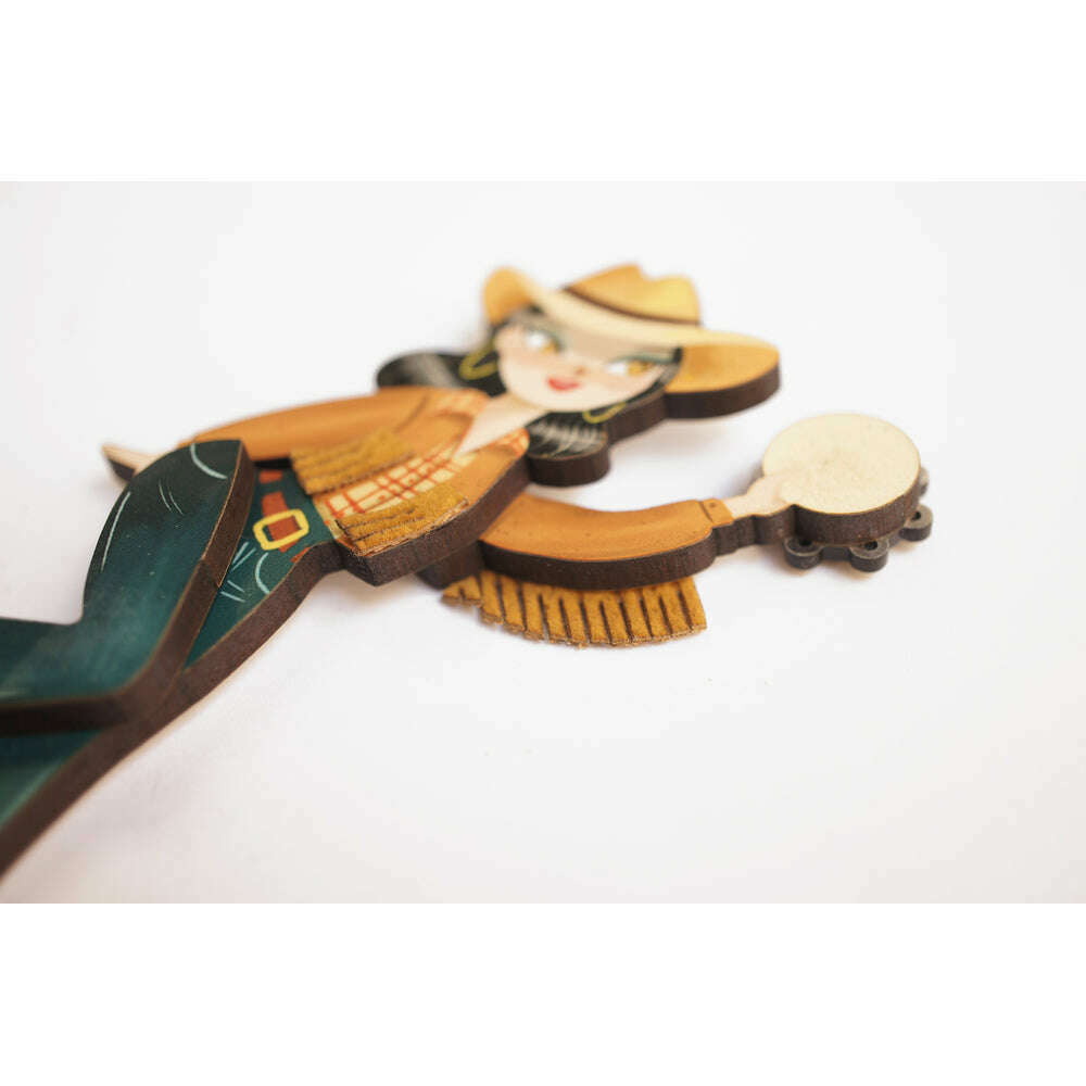 Girl playing the tambourine Brooch by Laliblue 2