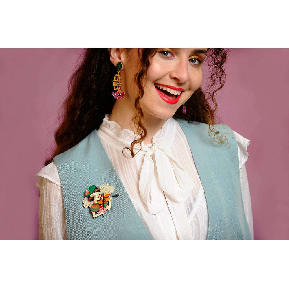 Girl playing the violin Brooch by Laliblue 3