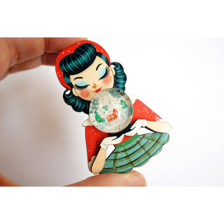 Girl with A Snow Globe Brooch by Laliblue 2