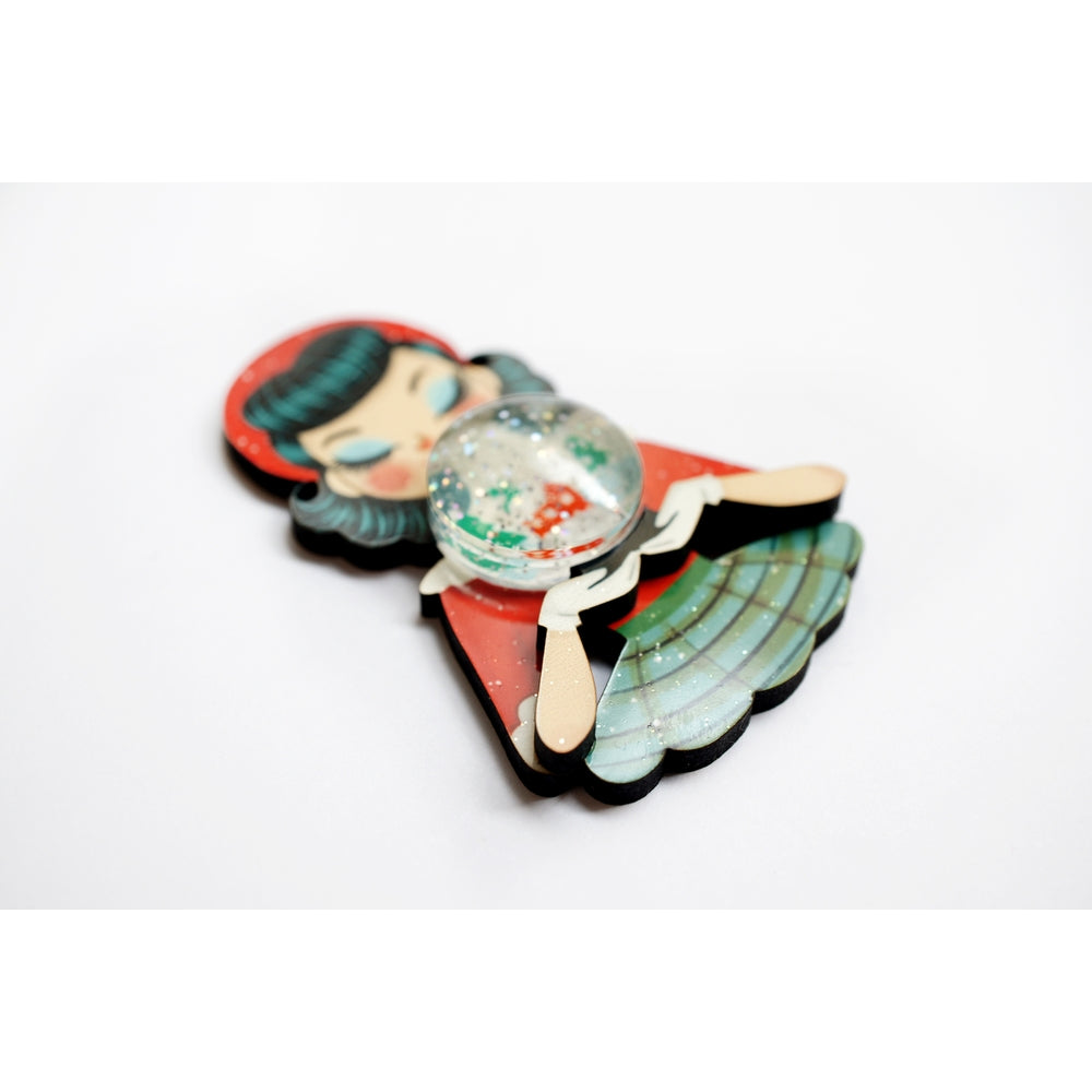 Girl with A Snow Globe Brooch by Laliblue 4