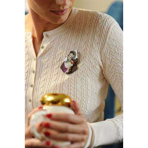 Girl with Deer and Mountains Brooch by Laliblue - Quirks!