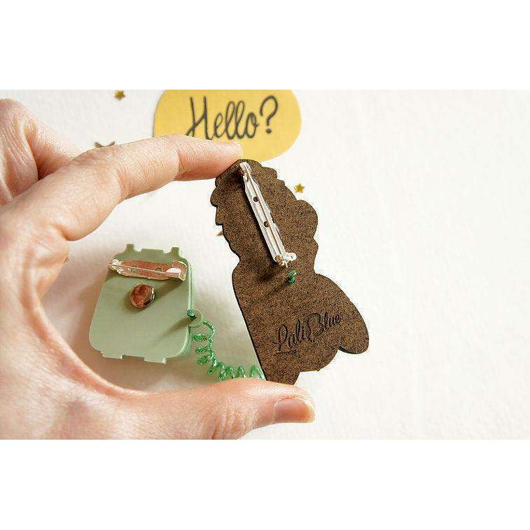 Girl with Phone Collar Brooch by Laliblue - Quirks!