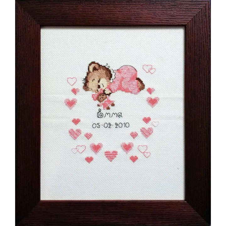 Girls Birth Announcement R1123 Counted Cross Stitch Kit
