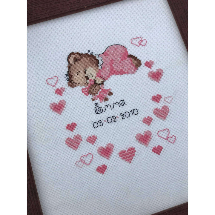 Girls Birth Announcement R1123 Counted Cross Stitch Kit