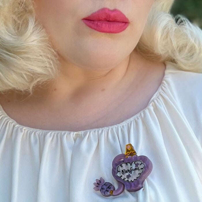 Glamour in a Bottle Peach Brooch by Asia Ellington x Lipstick & Chrome – view 6