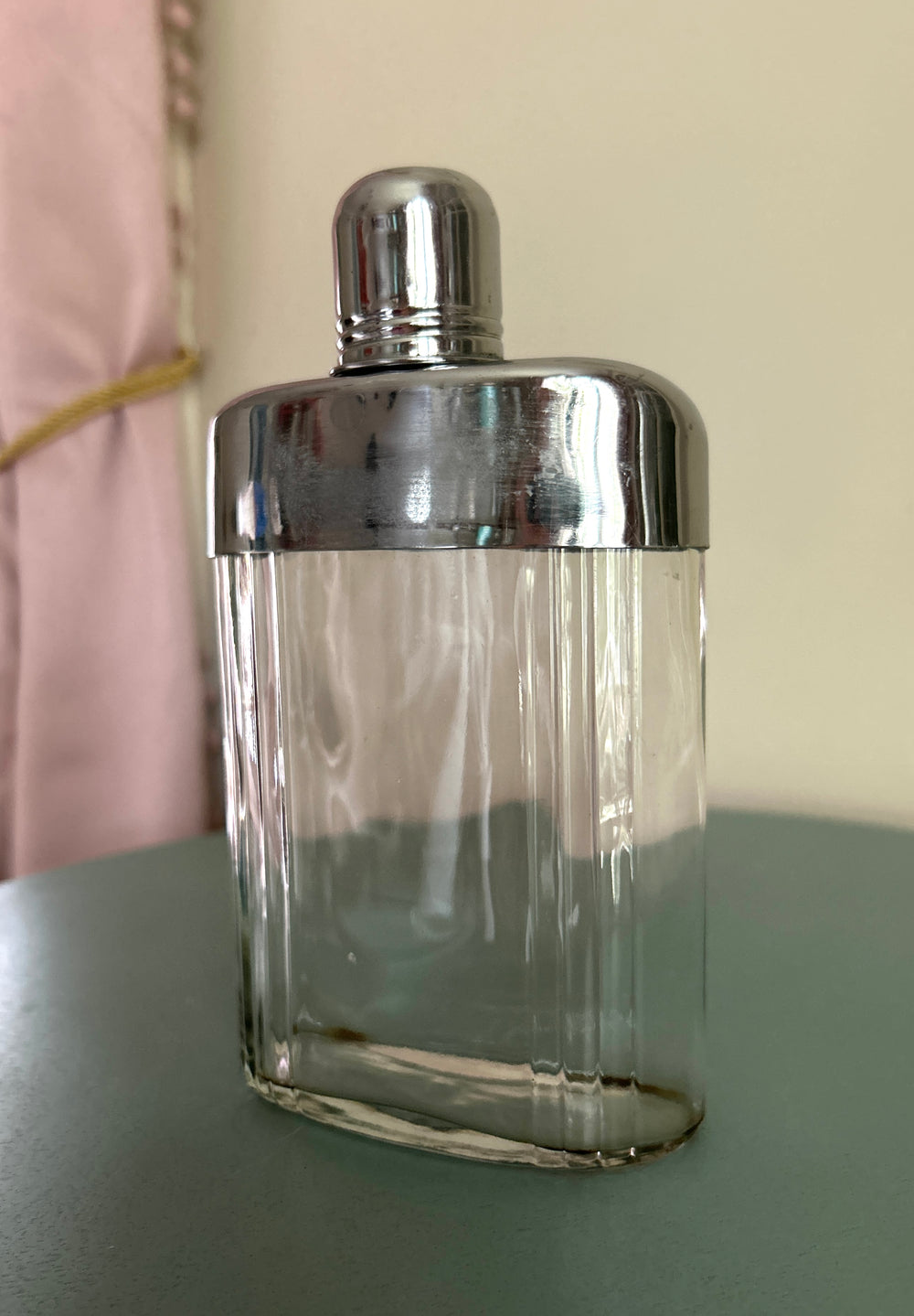 Glass flask angle view
