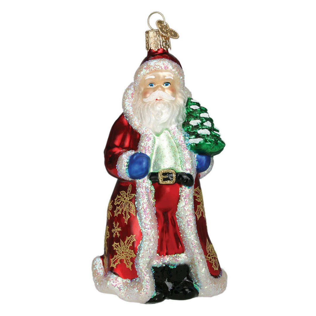 Old World Christmas Glistening Golden Santa Blown Glass Ornament