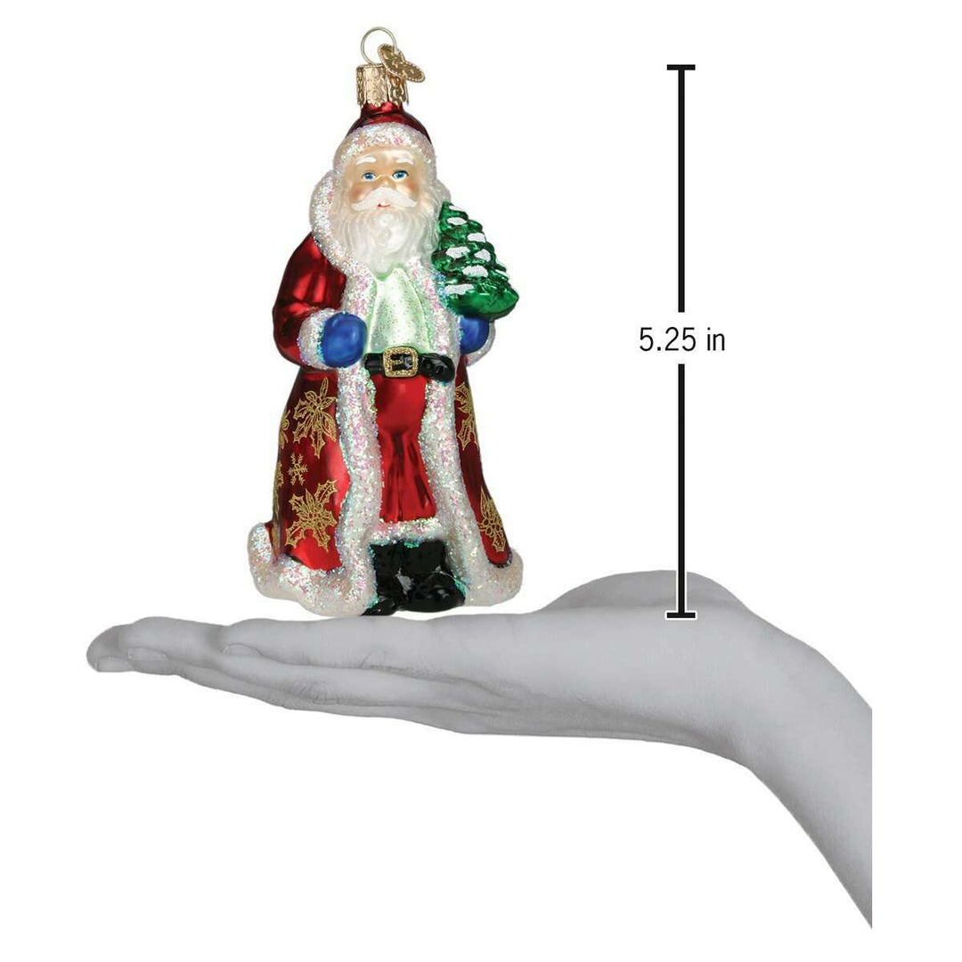 Old World Christmas Glistening Golden Santa Blown Glass Ornament