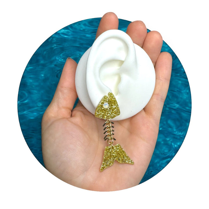 Gill-ty Pleasure Fish Bone Earrings
