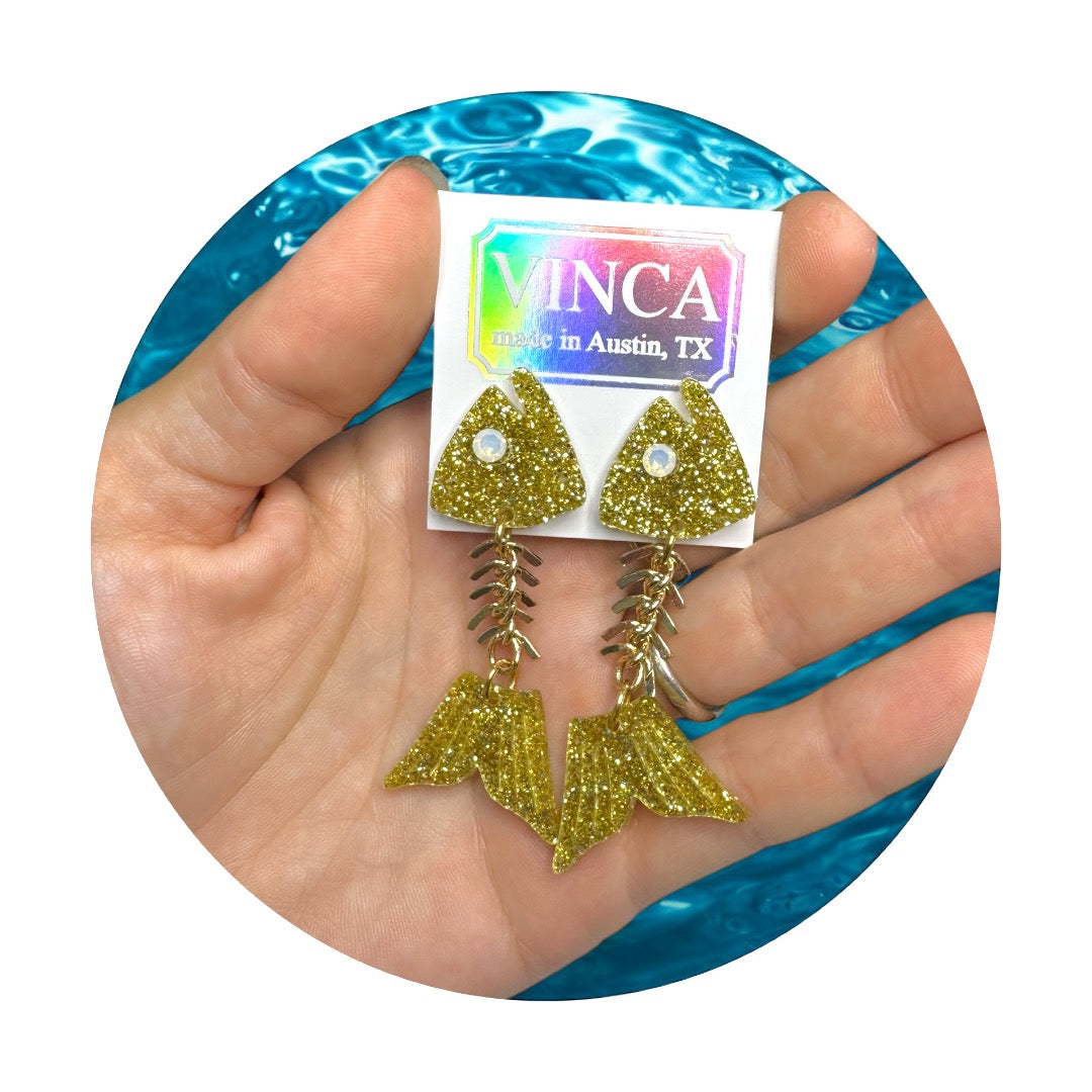 Gill-ty Pleasure Fish Bone Earrings