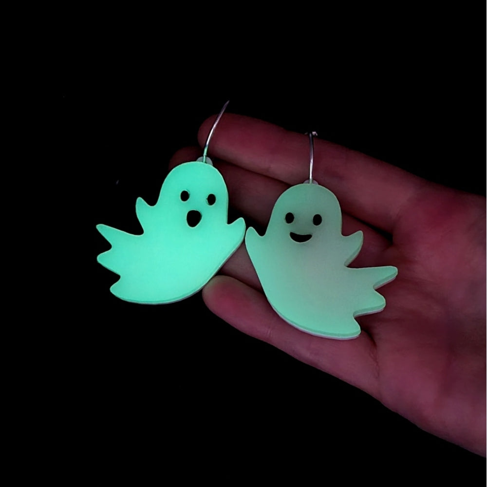 Glow In The Dark Ghost Earrings by Cherryloco Jewellery 2
