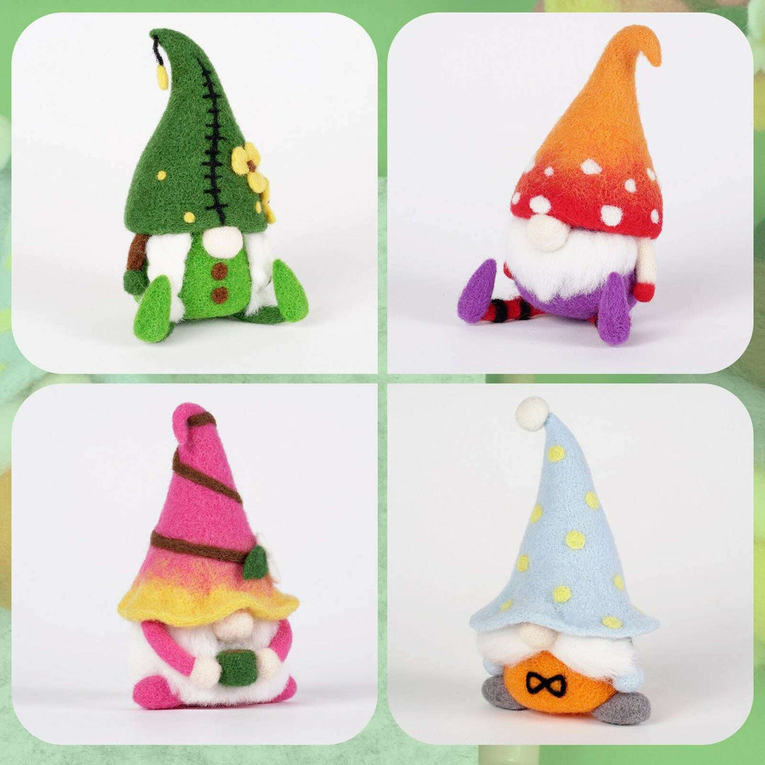 Gnomes Needle Felting Kit. Wizardi DIY Wool Craft F07N8-Z-01