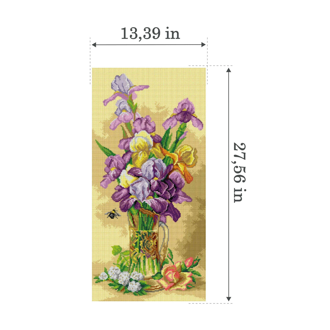 Gobelin canvas for halfstitch without yarn after Paul de Longpre - Irises 3464Q