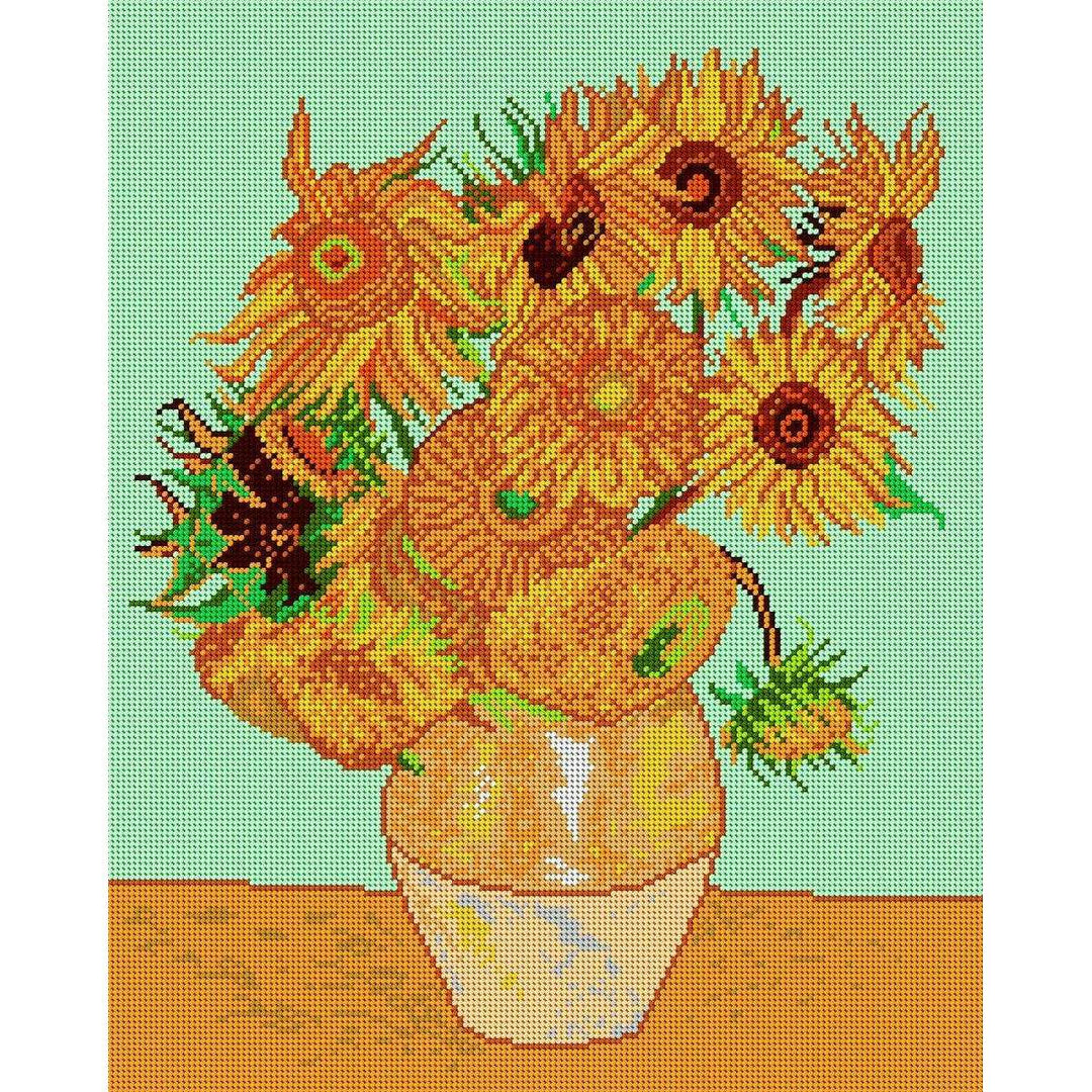 Gobelin canvas for halfstitch without yarn after Vincent van Gogh - Sunflowers 1426M