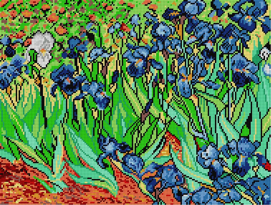 Gobelin canvas for halfstitch without yarn after Vincent van Gogh - Irises 1202M