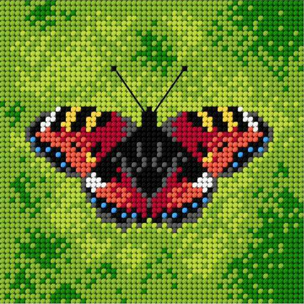 Gobelin canvas for halfstitch without yarn Common Blue Butterfly