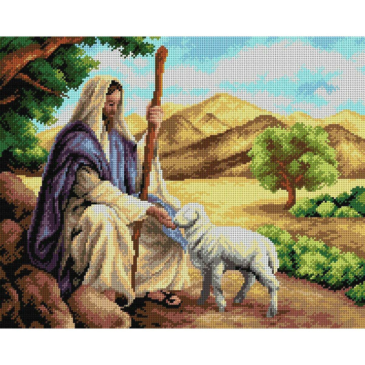 Gobelin canvas for halfstitch without yarn Jesus with a Lamb 2313M