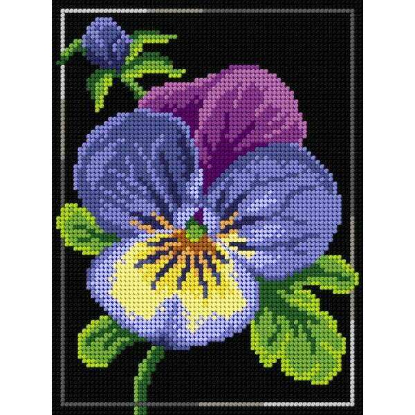 Gobelin canvas for halfstitch without yarn Pansy