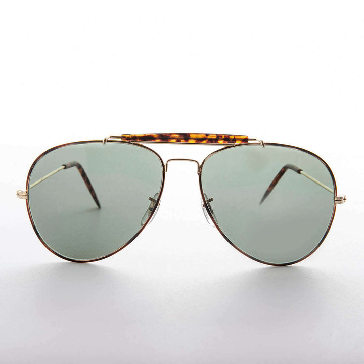 Gold Aviator Sunglass with Brow Bar - Selleck
