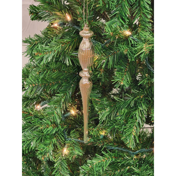 Gold Elongated Finial Glass Christmas Ornament F07M7-2-LH76-24618