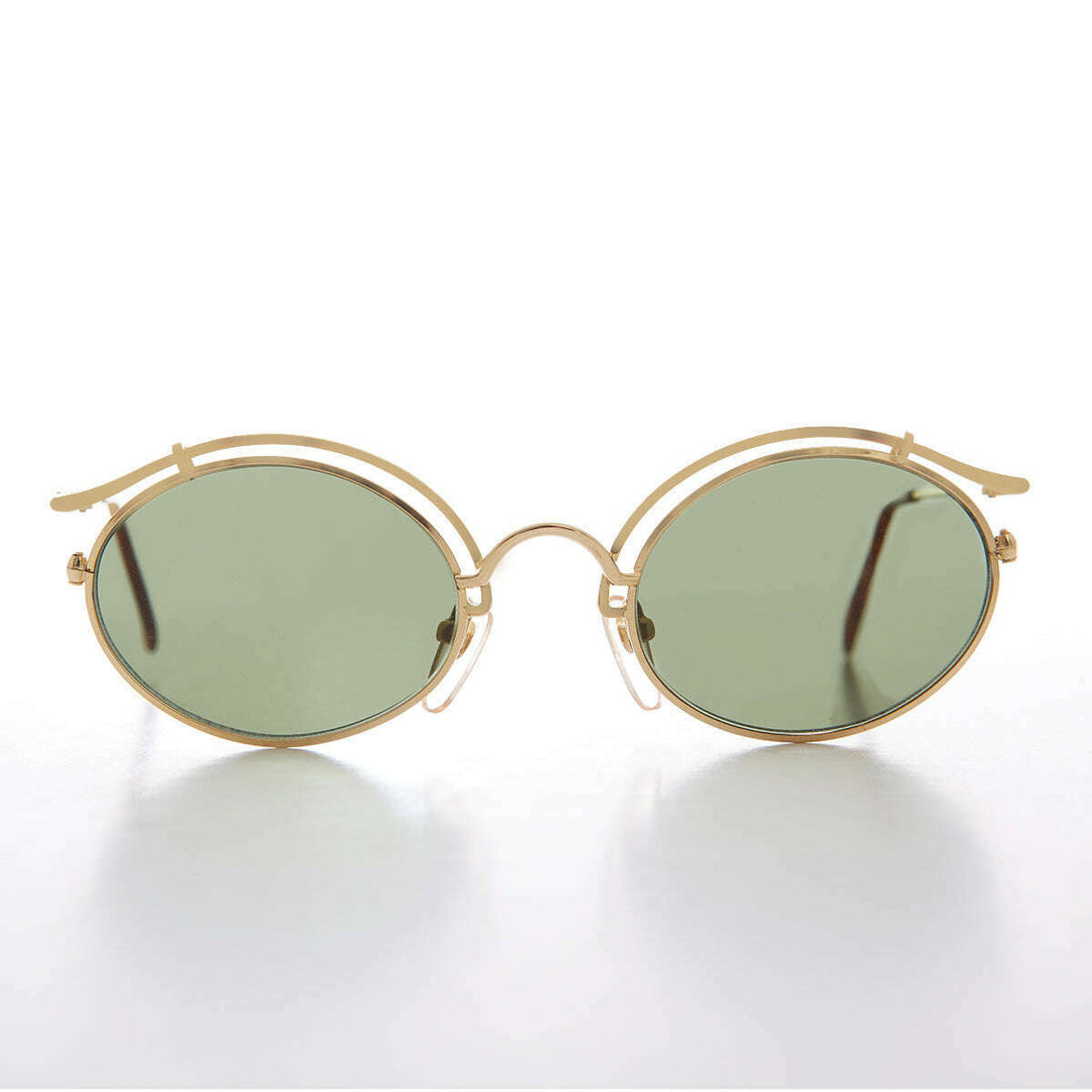 Gold Oval Eyelid Vintage Sunglasses  - Cohen