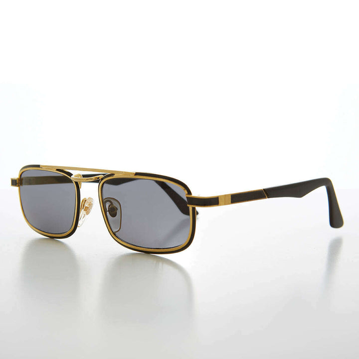 Gold Rectangular 80s Aviator Sunglasses - Beau