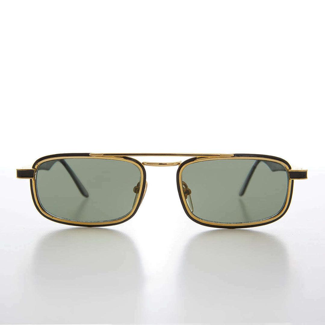 Gold Rectangular 80s Aviator Sunglasses - Beau