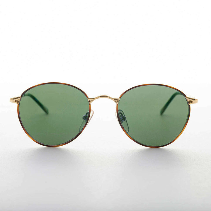 Gold Round Preppy Classic Metal Vintage Sunglass - Kelsey