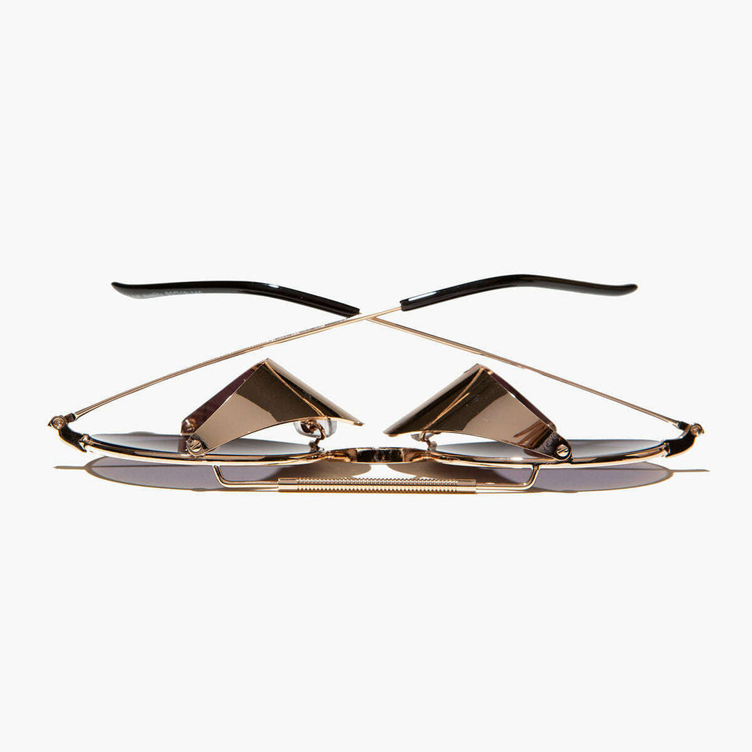 Gold Steampunk Sunglass with Folding Side Shields - Bram 6