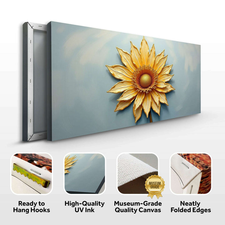 Golden Dandelion Minimalist Abstract Wall Art II