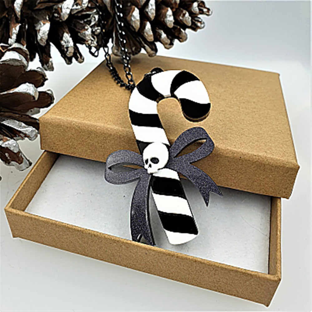 Gothic Candy Cane Brooch by Cherryloco Jewellery 3