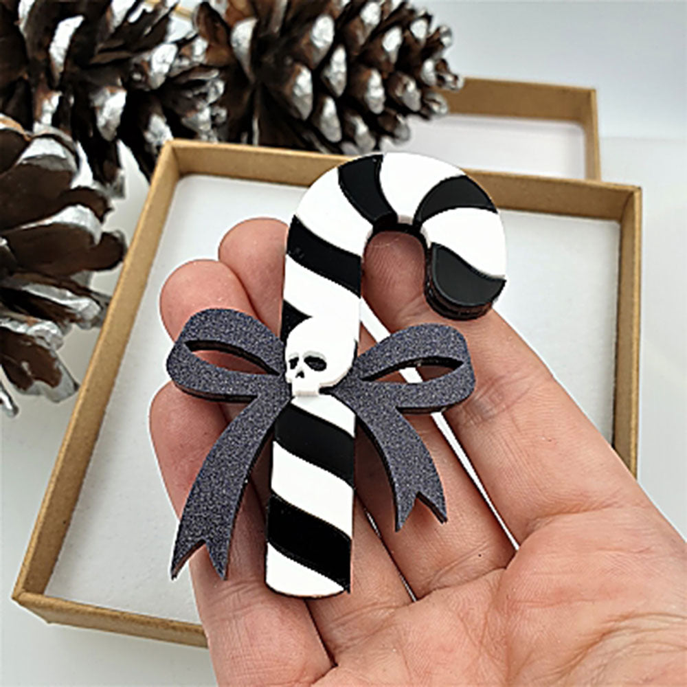 Gothic Candy Cane Brooch by Cherryloco Jewellery 4