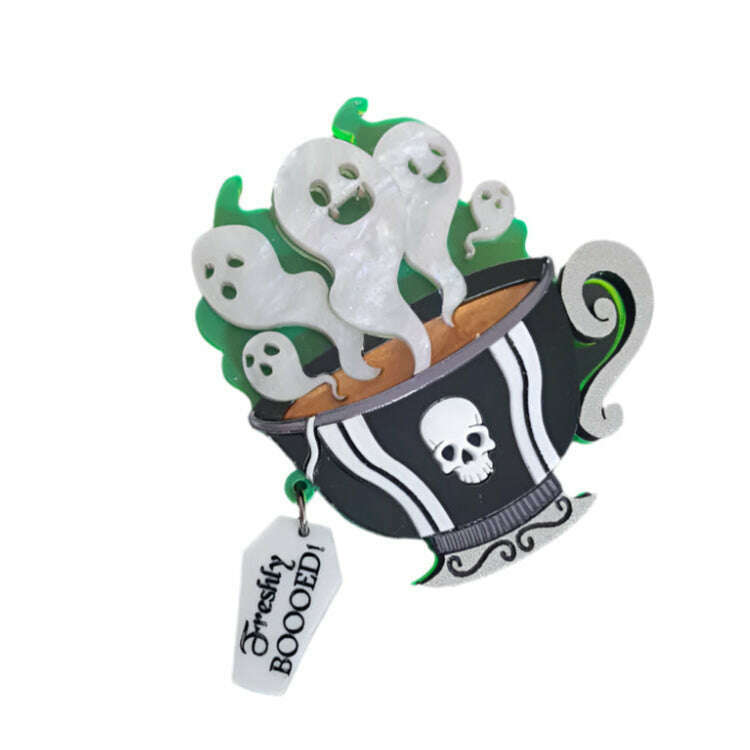 Gothic Ghost Teacup Brooch by Cherryloco Jewellery  3