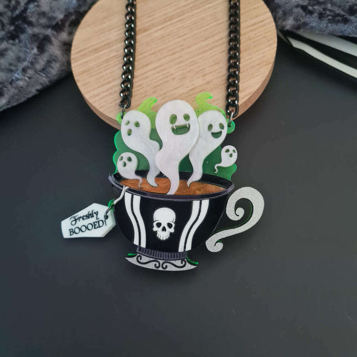 Gothic Ghost Teacup Brooch by Cherryloco Jewellery  2