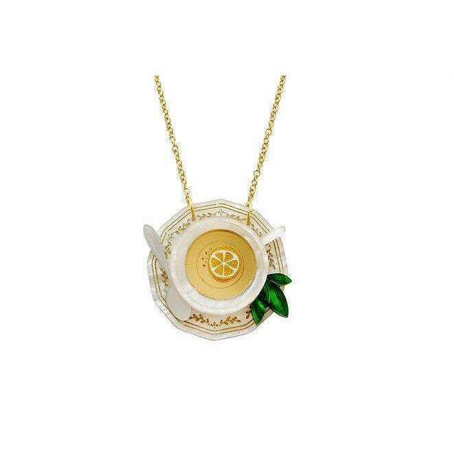 Green Teacup Necklace by LaliBlue - Quirks!