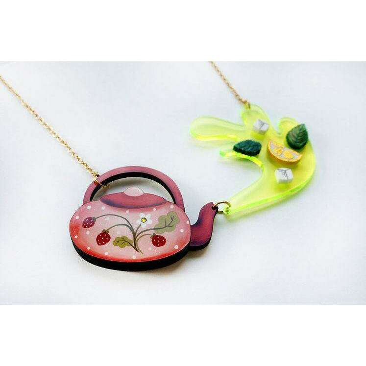 Green Teapot Necklace by LaliBlue - Quirks!