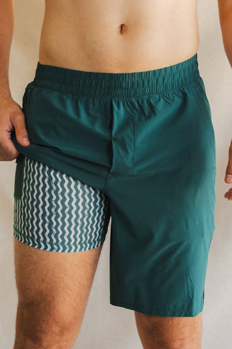 The Green Way | Green Deck Stripe Ball Hammock® 9 Inch Athletic Shorts