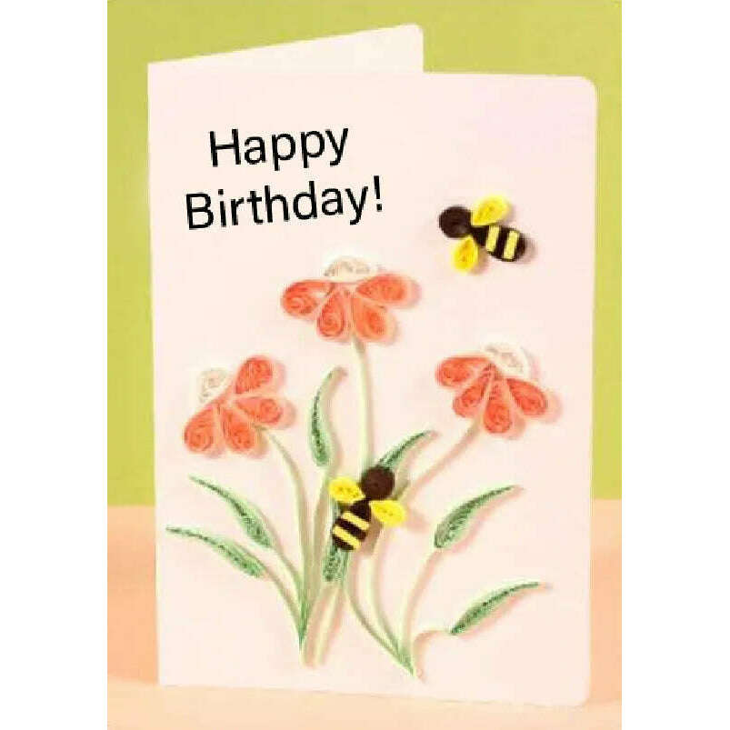 Greeting Card Making Kit. Echinacea Flowers DIY Quilling Kit F07M3-5-FL4