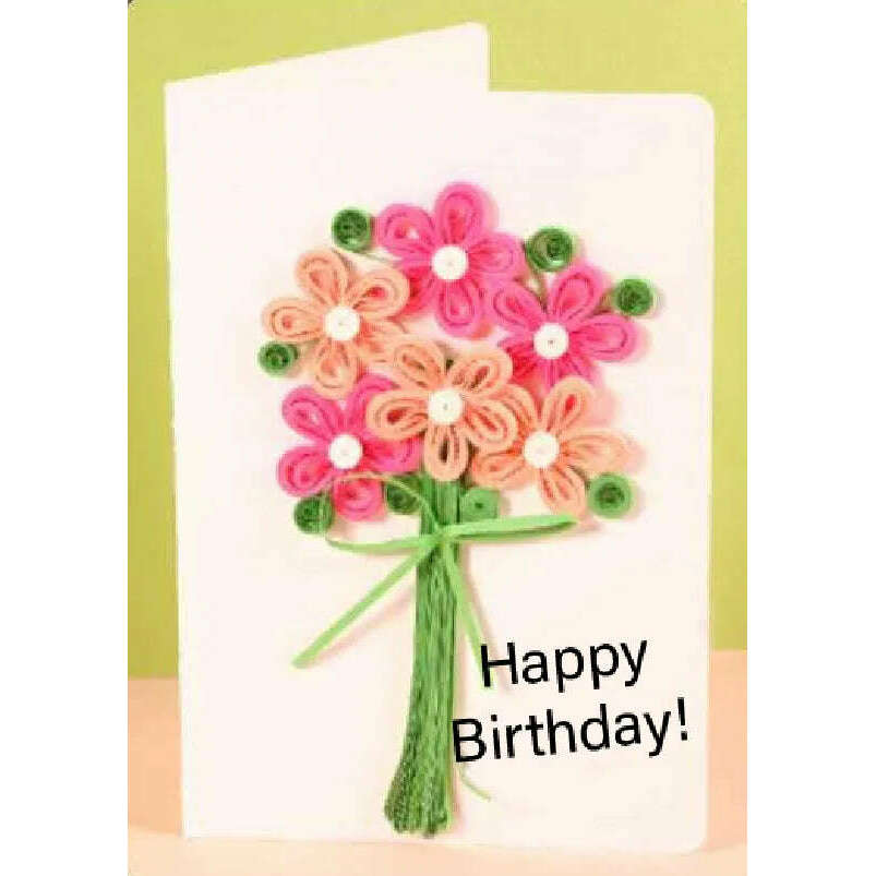 Greeting Card Making Kit. Flowers DIY Quilling Kit F07M3-5-FL5