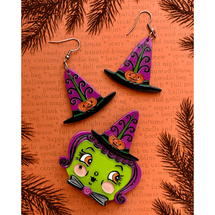 Hagatha and Her Hat Brooch & Earrings Set by Johanna Parker x Lipstick & Chrome – view 2