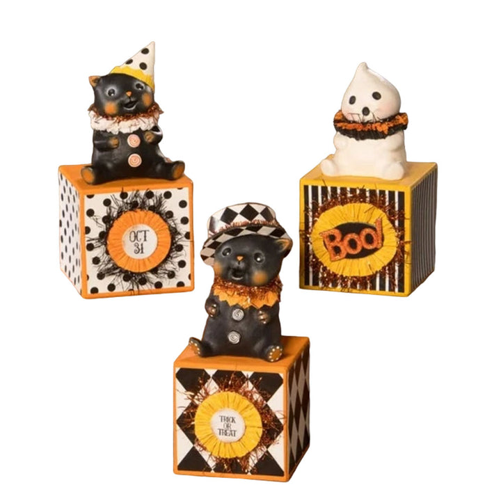Halloween on Blocks Set of 3 by Bethany Lowe Designs