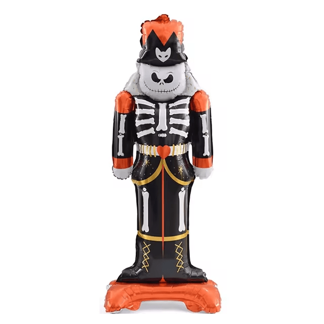Halloween Orange Skeleton Standing Foil Balloon Decoration F07M1-41 Orange